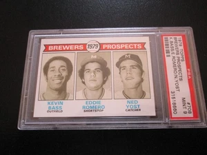 NED YOST ROMERO BASS 1979 TOPPS BREWERS PROSPECTS ROOKIE CARD # 708 PSA 9 MINT - Bild 1 von 3