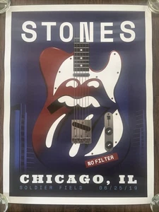 Poster concerto The Rolling Stones 2019 Chicago Soldier Field litografia 18x24 - Foto 1 di 1