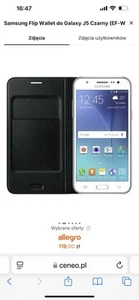 Genuine Flip Wallet case for Samsung Galaxy J5,Model No. EF-WJ500BBEGWW - bLack. - Picture 1 of 4