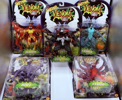 SpiderMan Planet of the Symbiotes Venom, Lasher, Hybrid, Riot, Scream ToyBiz NEW - Image 1 of 4