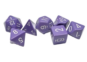 Chessex - Opaque Polyhedral 7 Würfel Set - Lila mit Weiß - Bild 1 von 3