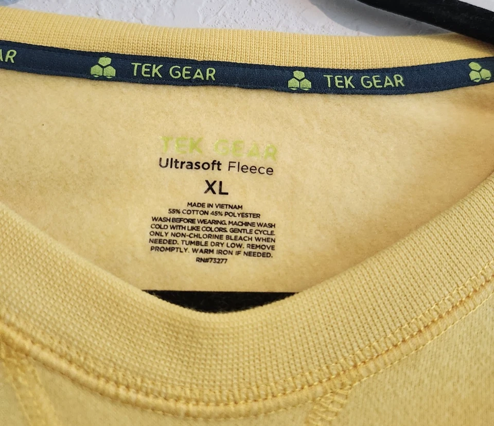 Sudadera Tek Gear Ultrasoft Polar Cuello Redondo Amarilla Para Hombre XL Pullover Informal Foto 1 de 4