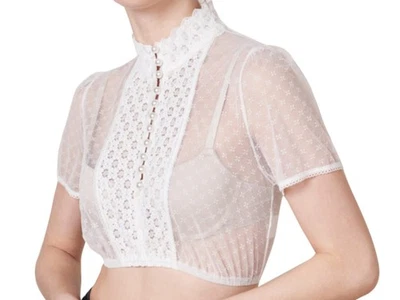 Dirndlbluse Elly ecru Spitze Spitzenbluse | hochgeschlossen mit Knöpfen | Krüger - Bild 1 von 3