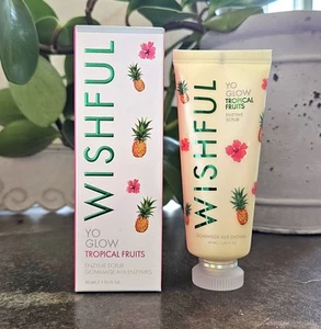 Wishful by Huda Beauty Yo Glow Tropical Fruits Enzyme Scrub 1.35 oz NIB! $21 RET - Picture 1 of 1