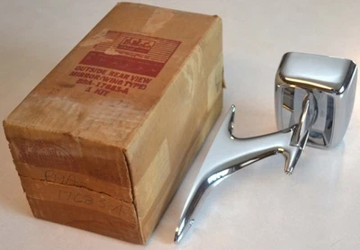 NOS 1959 Ford Fairlane Galaxie Deluxe Rear View Delta Wing Door Mirror, New - Image 1 of 4