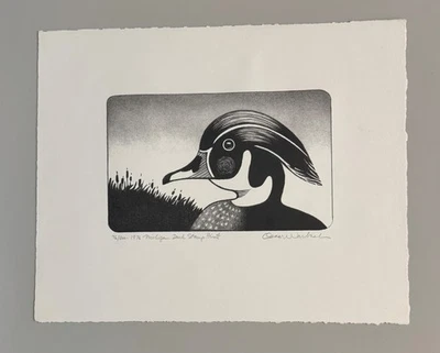 1976 Michigan State Duck Stamp and Print by Oscar Warbach - Image 1 of 4