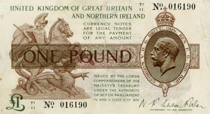 Great Britain 1 Pound Currency Banknote 1928 - Picture 1 of 2