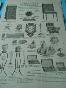 Gravure 1877 - Grands Magasin du coin de rue Expo Etrennes Pendules couteaux etc - Imagen 1 de 1
