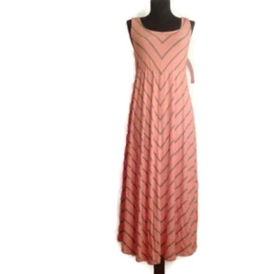 Liz Lange XS Maternity Chevron Dress for Target Pink Gray Mitered Stripe NWT - Picture 1 of 5
