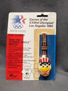 1984 LOS ANGELES OLYMPICS LCD QUARTZ WRIST WATCH SAM THE EAGLE - Vintage Sealed - Picture 1 of 2