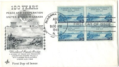 3 '48 FDCs 100yrs Peace w/Canada 961, Oregon Cent. SC#964, Honoring Youth SC#963 - Image 1 of 3