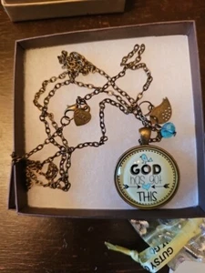 Gutsy Goodness "God Has Got THIS" Charm 24" Chain With Smaller Charms NIB - Picture 1 of 10