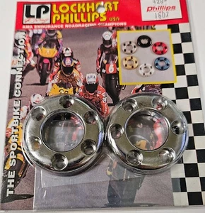 Pair of Chrome - (6-Hole) Frame Slider End Caps for Carbon Fiber Sliders - Picture 1 of 2