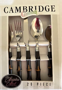 Cambridge Silversmiths Bamboo 20-piece Flatware Set - Service for 4 - BNIB - Picture 1 of 4