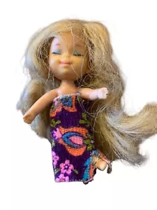 1966 Vintage Mattel Liddle Kiddle 3" Puppe geschlossene Augen blond MOD - Bild 1 von 7