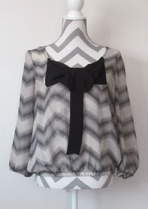 Blusa BCX para mujer 3713 marrón manga 3/4 pajarita transparente en la parte delantera talla XL - Imagen 1 de 8