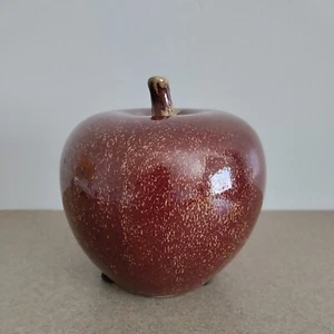 Ceramic Red Apple Figurine Decor 6” Tall Fruit Country Rustic - Picture 1 of 5