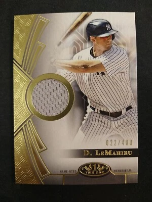 2023 Topps Tier One DJ LeMahieu Game Used Patch SN 022/400 NY Yankees CC - Image 1 of 2
