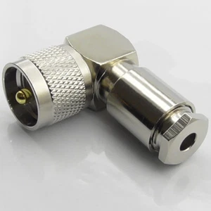 PL259 Wtyczka kątowa prosta do RG58 URM76 LMR195 RG223 RG400 Wtyczka zaciskowa Kolanko UHF - Zdjęcie 1 z 5