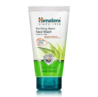 Himalaya Purifying Neem Face Wash, Normal to Oily Skin, Turmeric, Vegan, Cruelty Foto 1 de 4