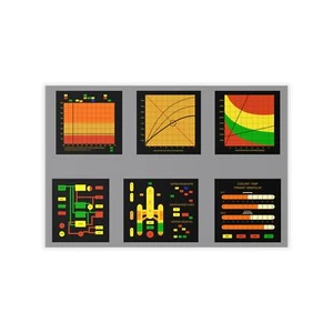 TOS Enterprise Scale Engineering Bridge Displays Wall Decal Prop Set 3 LCARS - Picture 1 of 4