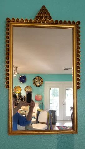 Art Deco Gilt Wood Framed Mirror-"Skyscraper" Style, RARE, VG Antique Condition Cover