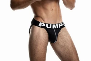 PUMP! Jockstrap Black Classic Ribbed Cotton Jock 15001 24 - Picture 1 of 3