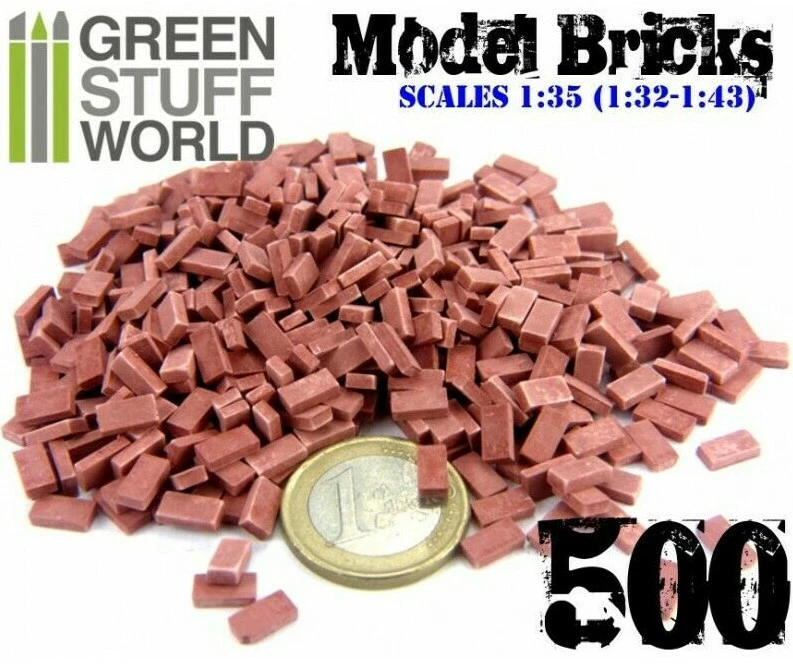 Green Stuff World 1:35 (1:32-1:43) Scale 500 Red Ceramic Model Bricks - Scenery - Image 1 of 2