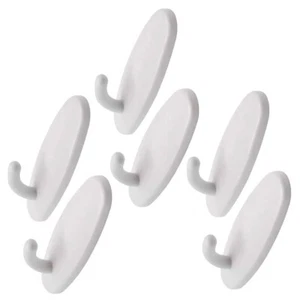6 x Self Adhesive Hooks Wall Hanger Multi Purpose Sticky Bathroom Key Coat - Picture 1 of 5