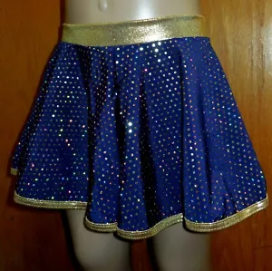 Disfraz de baile holograma de oro metálico azul marino falda circular más de 10 disponibles nuevo con etiquetas - Imagen 1 de 4