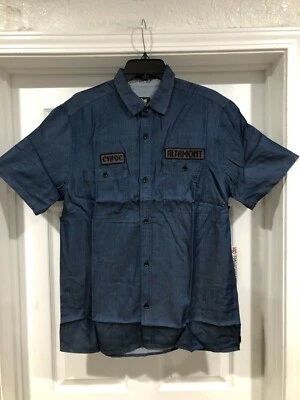 Рубашка мужская ALTAMONT с коротким рукавом на пуговицах темно-синяя с 2 передними карманами размер L - Изображение 1 из 4