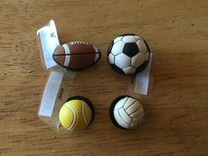 Football Soccerball Tennisball Volleyball AUTHENTIC JIBBITZ SHOE CHARM FIT CROCS - Picture 1 of 10