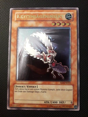 Yu-Gi-Oh! Kettensägeninsekt, SOI-DE021, Ultimate Rare, 2. Auflage, Deutsch, NM-M - Bild 1 von 4