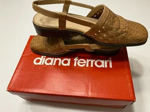 Diana Ferrari women's Sahara slings 7 1/2 M. Natural color sandals in box - Picture 1 of 8