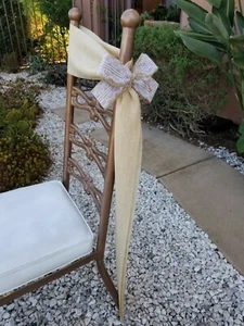 Hochzeit Stuhl Kirchenbank Deko Sackleinen rustikal  - Bild 1 von 3