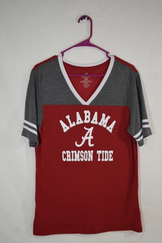 Colosseum Alabama Crimson Tide Women Cowboy Trail short sleeve shirt Red Gray T6 Cover
