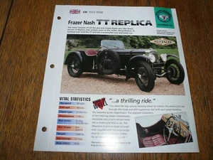 Réplica Frazer Nash TT 1935 FOLLETO IMP ÚNICO  - Imagen 1 de 3