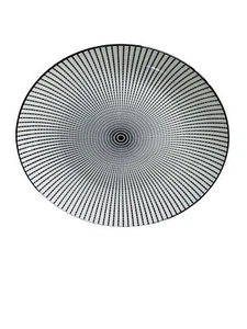Dessert Snack Appetizer 7 1/2” Black/White Dashed Plate 1 Royal Norfolk - Picture 1 of 7