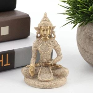 Large Sitting Buddha Garden Outdoor Indoor Carving Statue Gold Ornament Decor - Picture 1 of 16