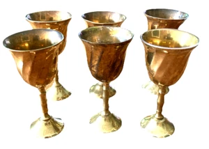 6 mini vasos cordiales hechos en India pesados - Imagen 1 de 3