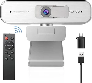 Webcam NexiGo N940P Silver 2K 1080P 60FPS Zoom 3X con telecomando Doppio Mic - Foto 1 di 7