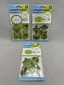 3 paquetes de equipo de estampado Inkadinkado estampillas adhesivas adorno florece ramas - Imagen 1 de 5