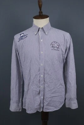 La Martina Buenos Aires Slim Fit Blue Striped Button Down Long Sleeve Shirt - Image 1 of 4