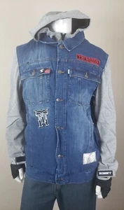 Technine Denim Vest Snowboard Jacket Mens Size S Indigo Fade/Heather Gray - Picture 1 of 10