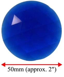 Joya facetada redonda alemana de 50 mm 2" para vidrieras - AZUL COBALTO - Imagen 1 de 1