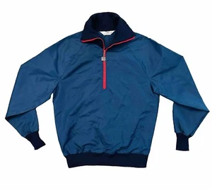 Vintage West Wind Aufwärmregen Windbreaker 1/4 Reißverschluss blaue Jacke Herren klein Neu ohne Etikett - Bild 1 von 15