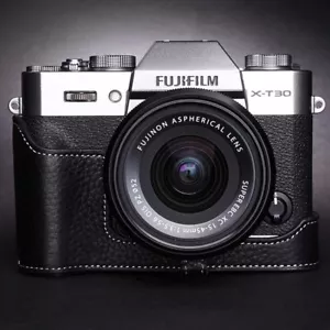 Base protectora de media cubierta de cuero hecha a mano para cámara para Fujifilm X-T30 ii - Imagen 1 de 19