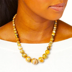 Jay King .925 Silver BUMBLE BEE Multicolor Calcite Graduated Necklace 18" NWT - Picture 1 of 3