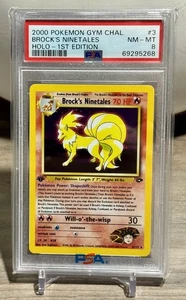 2000 POKEMON GYM CHALLENGE HOLO-1ST EDITION #3 BROCK'S NINETALES PSA 8 MINT  - Picture 1 of 3