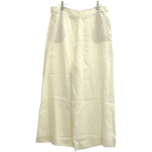 Loro Piana Linen Wide Pants FAI5929 Ivory Women’s Size 46 - Picture 1 of 5